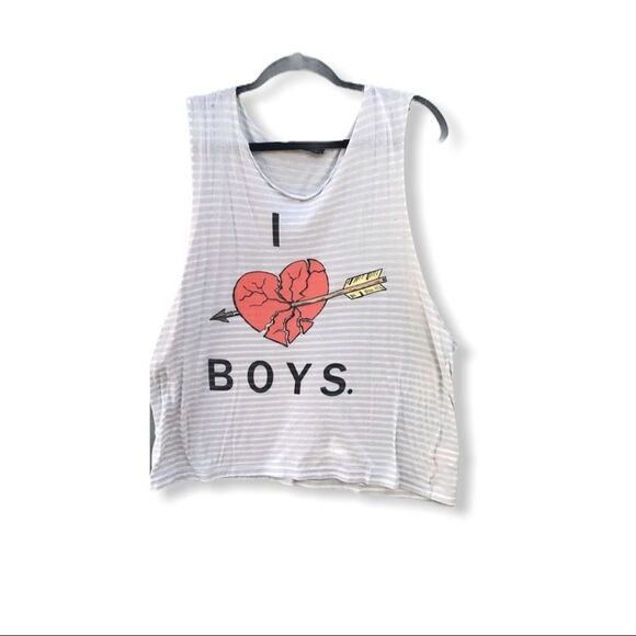 Wildfox "I ❤️ Boys" Striped Tank Top - Picture 9 of 9